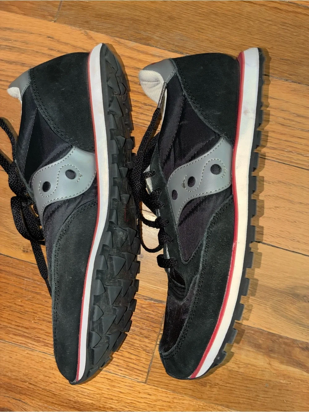 Vintage Woman’s 10  Saucony Jazz Original Black Running Walking Shoes pre owned